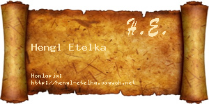 Hengl Etelka névjegykártya